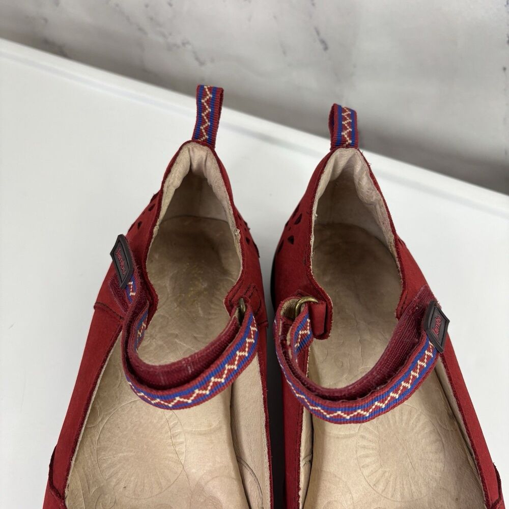 Jambu Blossom Brooks Red Mary Jane Flat Shoes Womens Size 7 M laser cut Retro - Picture 5 of 16